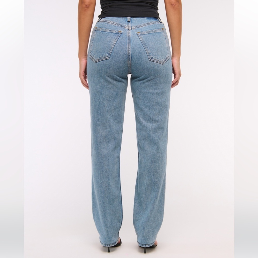 Abercrombie 90s Straight Ultra High Rise Jeans 30R - Curve Love - Picture 6 of 11